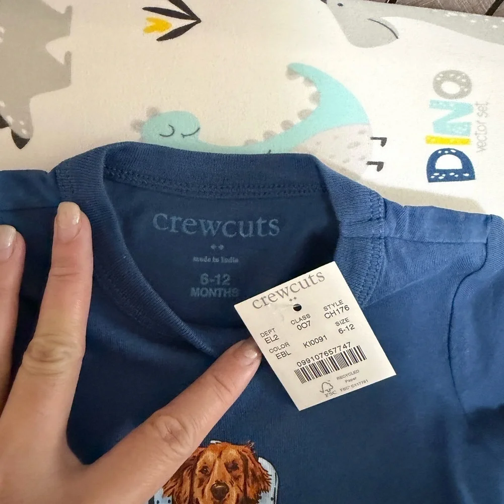 Crewcuts Navy Tee with Dog Design